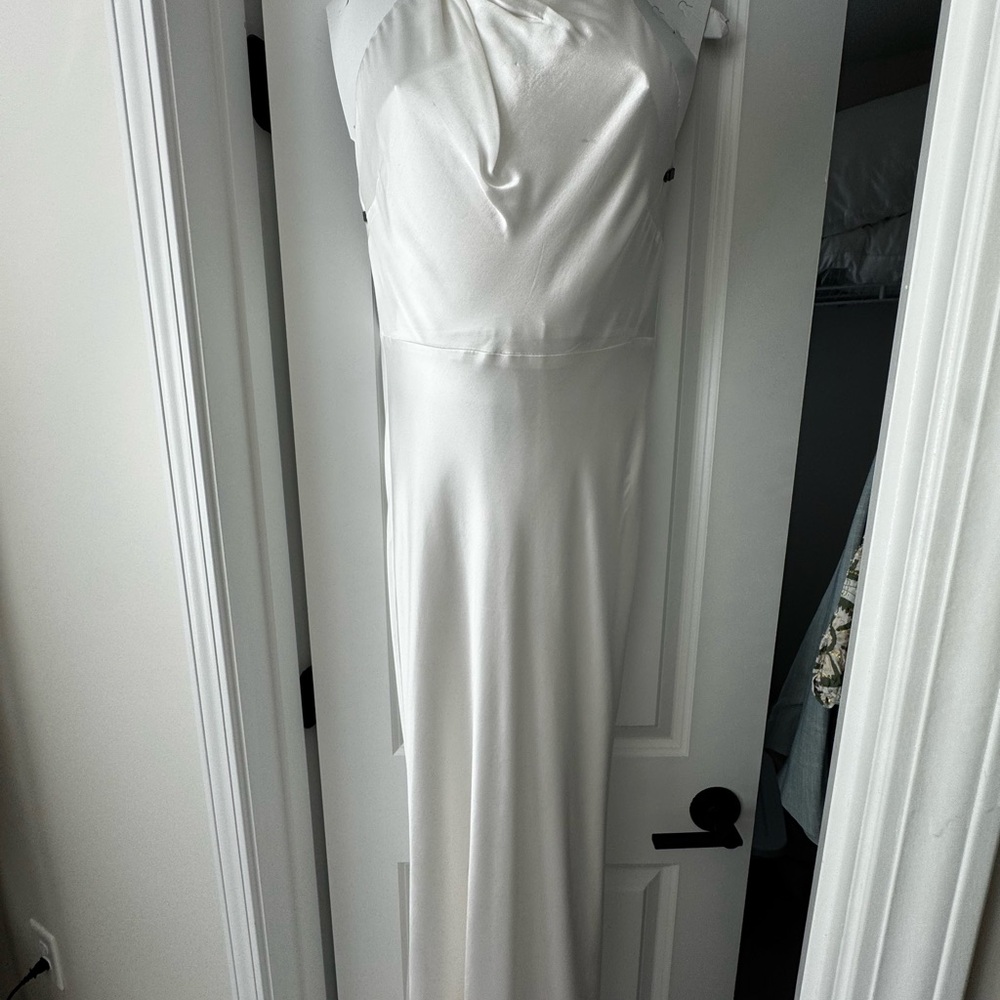 Meshki White Backless Gown